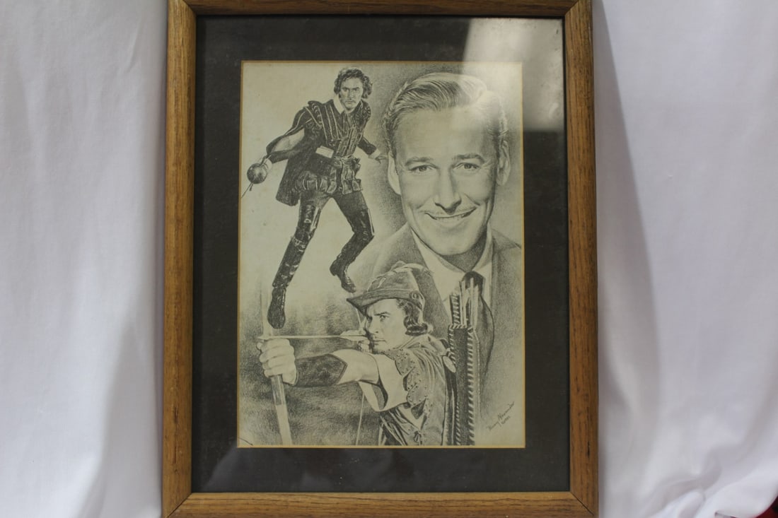 A Framed Vintage Penny Alexander Print: dated 1982 - overall= 15" x 12"