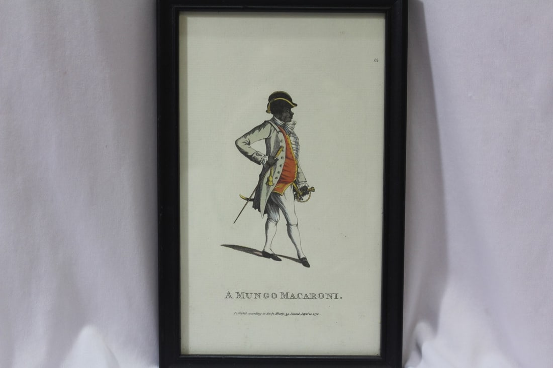 A Vintage Macaroni Print: black memorabilia - framed - 10" x 6 3/8"