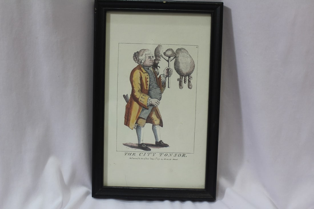 A Vintage "The City Tonsor" Print: 10" x 6 3/8"