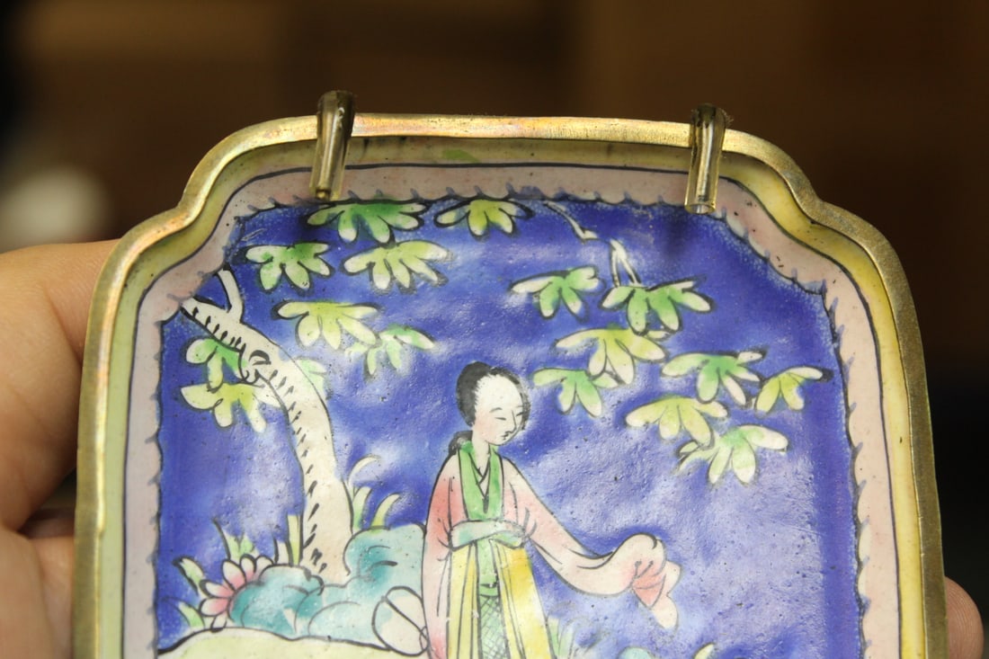 Antique Enamel Chinese Square Dish - 2