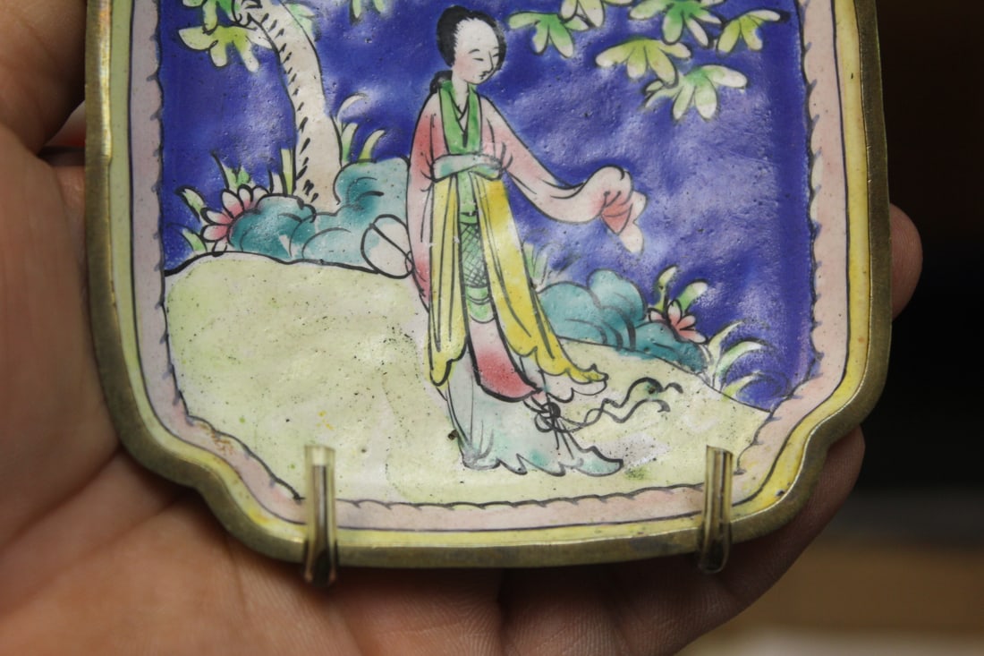 Antique Enamel Chinese Square Dish - 3