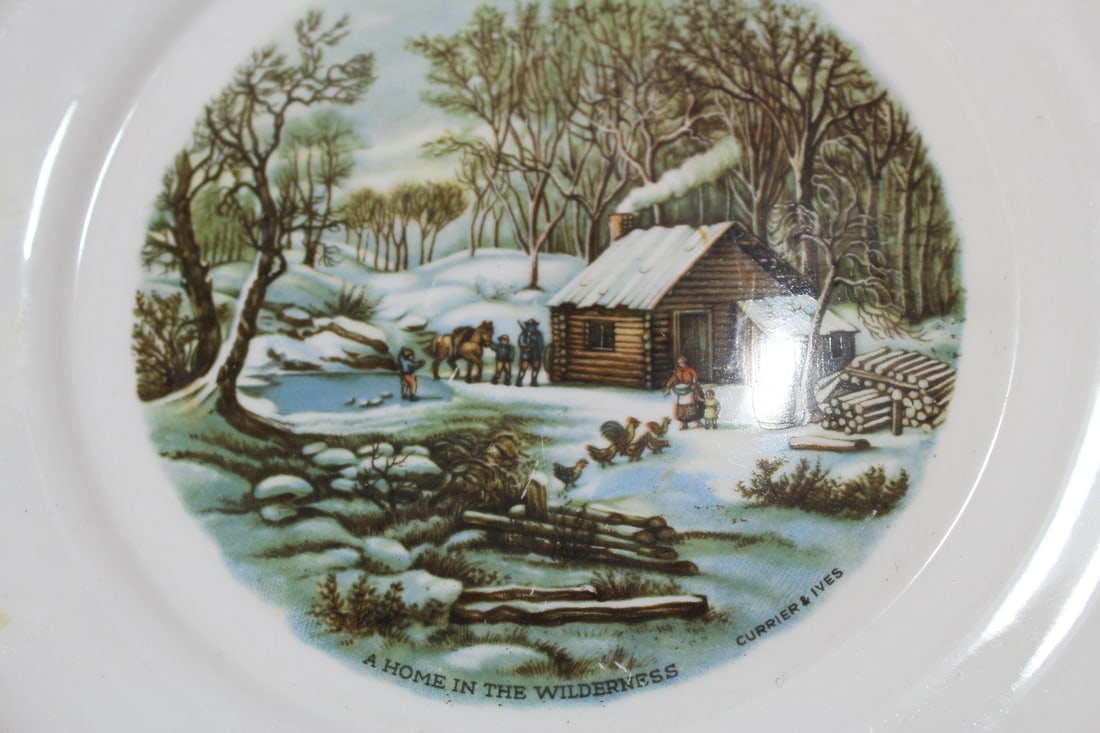 Lot of 3 Currier and Ives Dinner Plates - 2