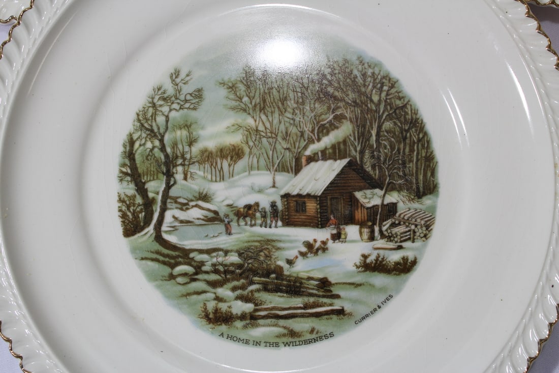 Lot of 3 Currier and Ives Dinner Plates - 4