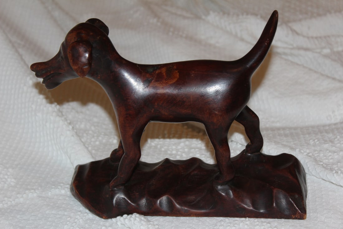 Exotic Wood Dog Figurine - 2