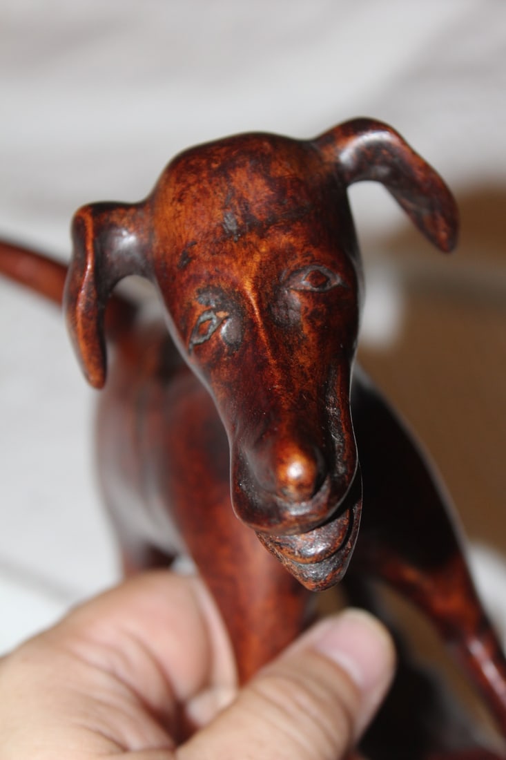 Exotic Wood Dog Figurine - 7