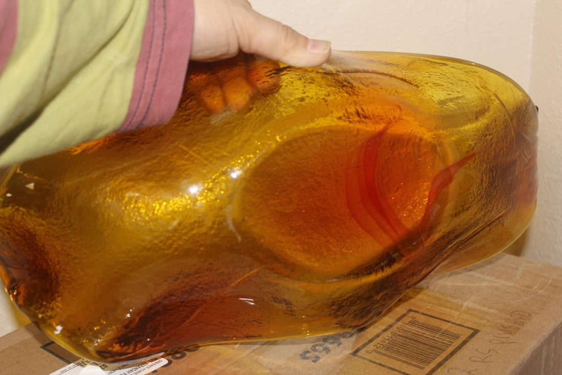 Amber Art Glass Bowl - 4