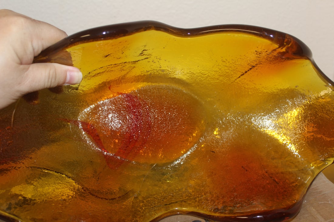 Amber Art Glass Bowl - 6