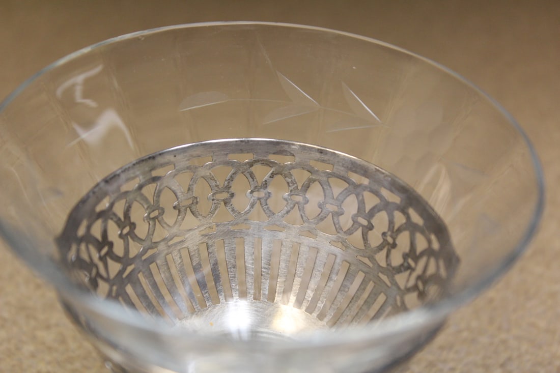 Etched Glass Sterling Cups - 4