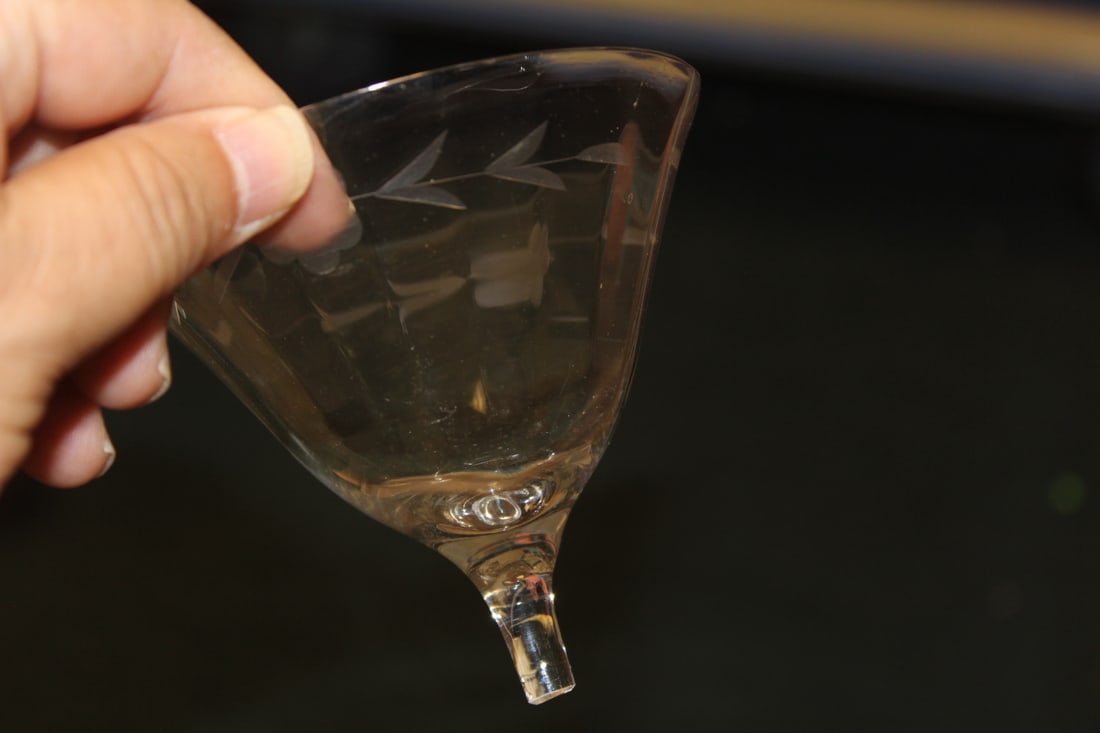 Etched Glass Sterling Cups - 5