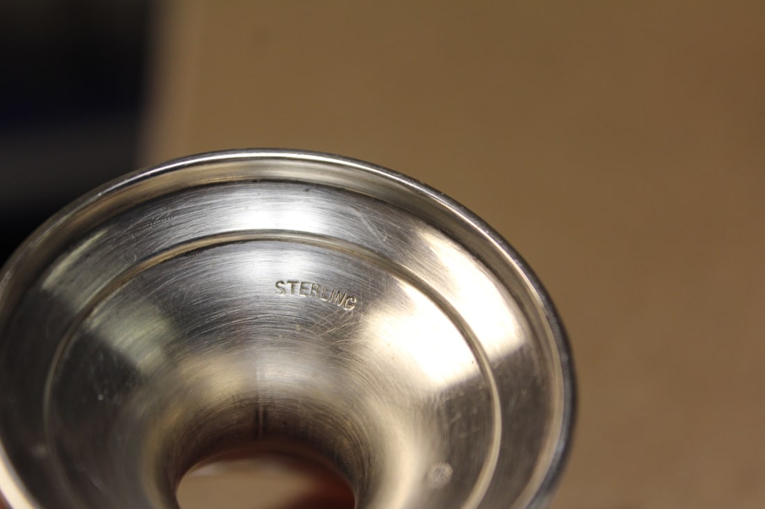 Etched Glass Sterling Cups - 6