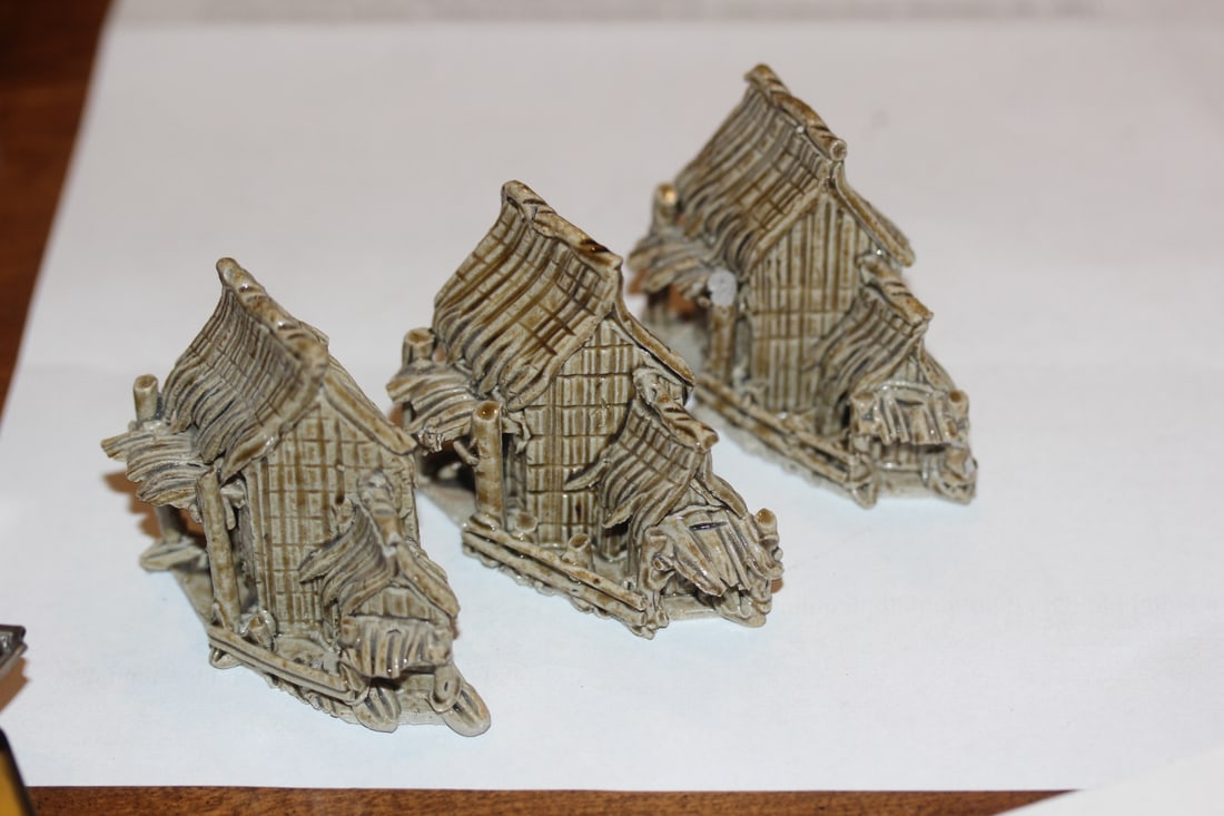 Set of 3 Chinese Mud House - 4