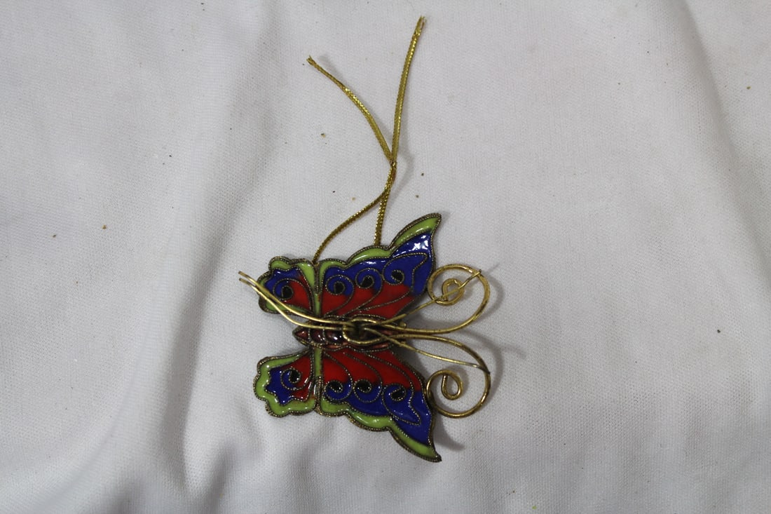 A Chinese Enamel Butterfly Christmas Ornament - 2