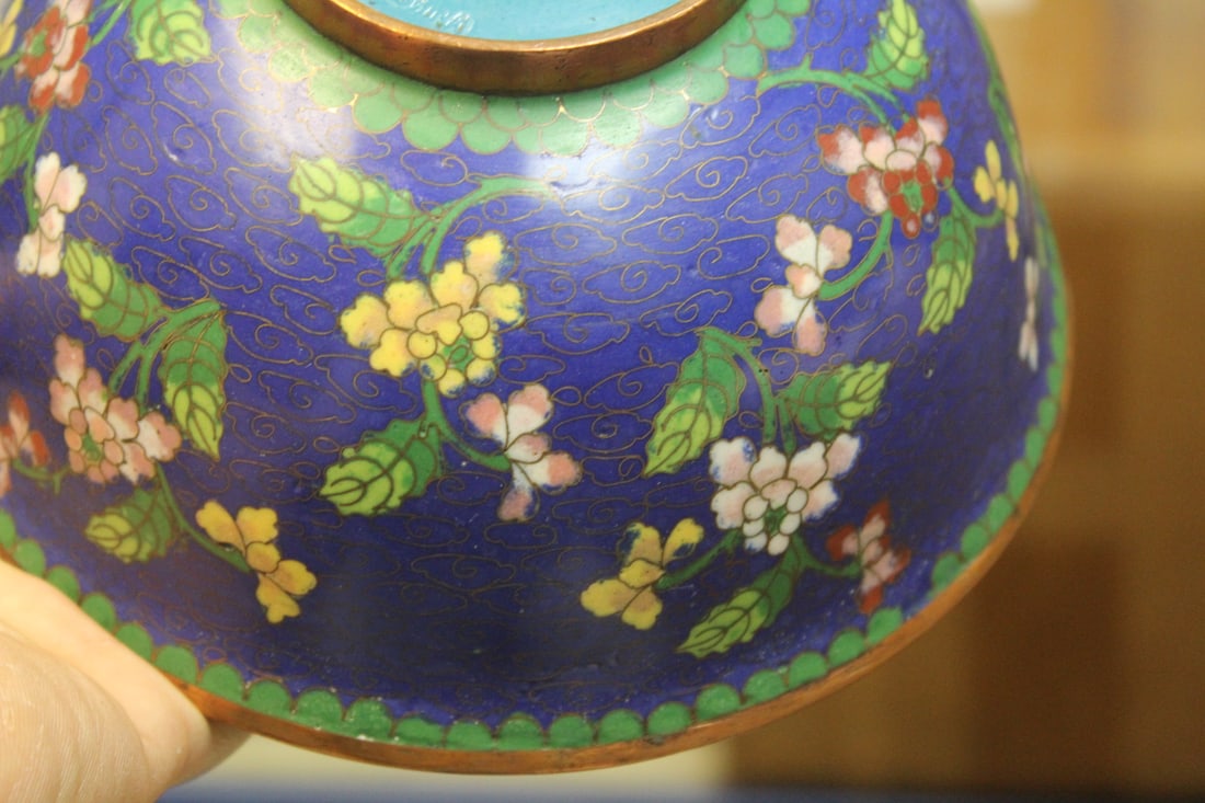 Antique Chinese Cloisonne Bowl - 5