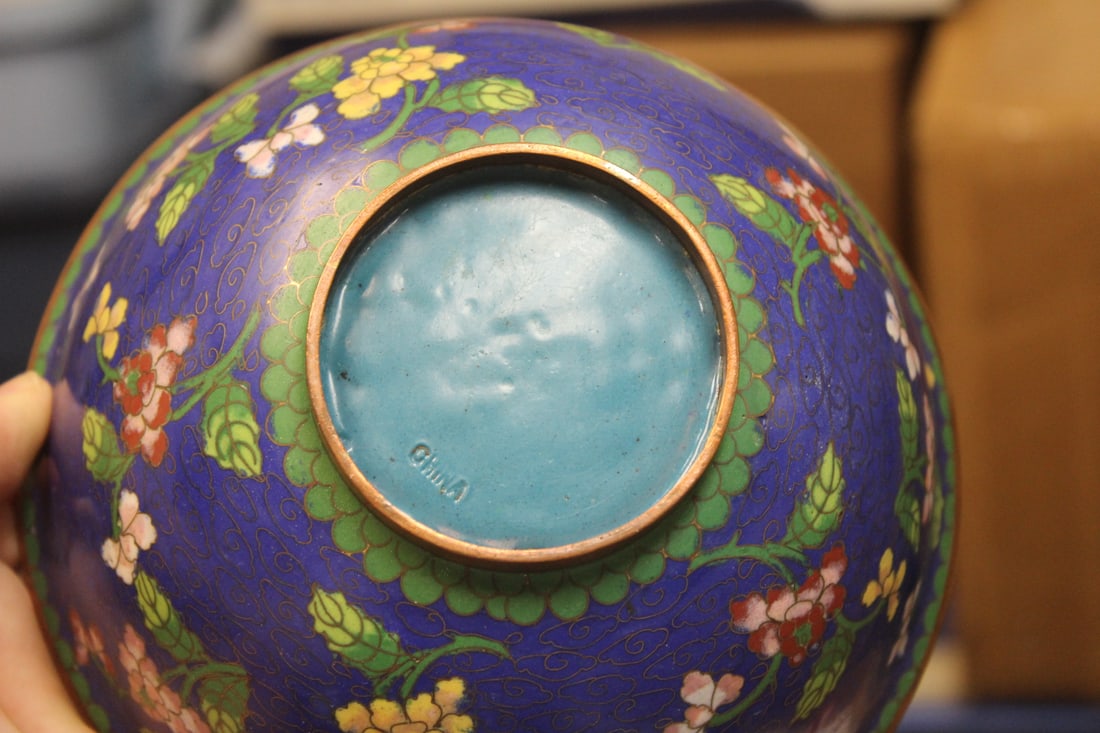 Antique Chinese Cloisonne Bowl - 6