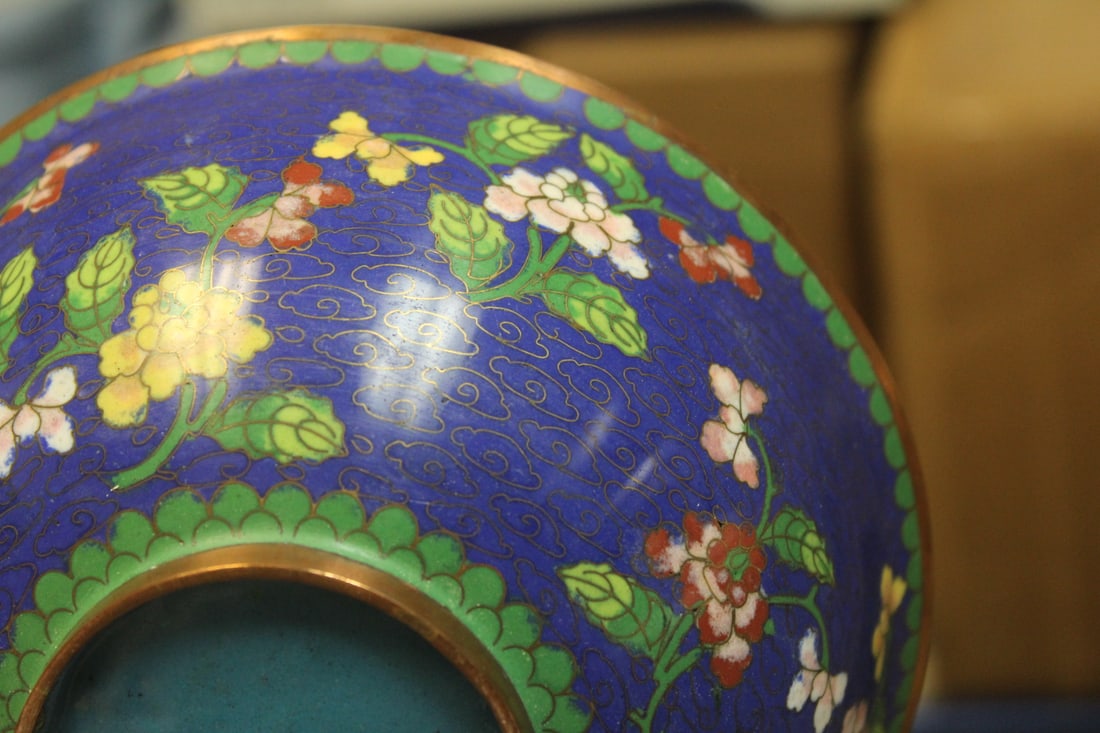 Antique Chinese Cloisonne Bowl - 7