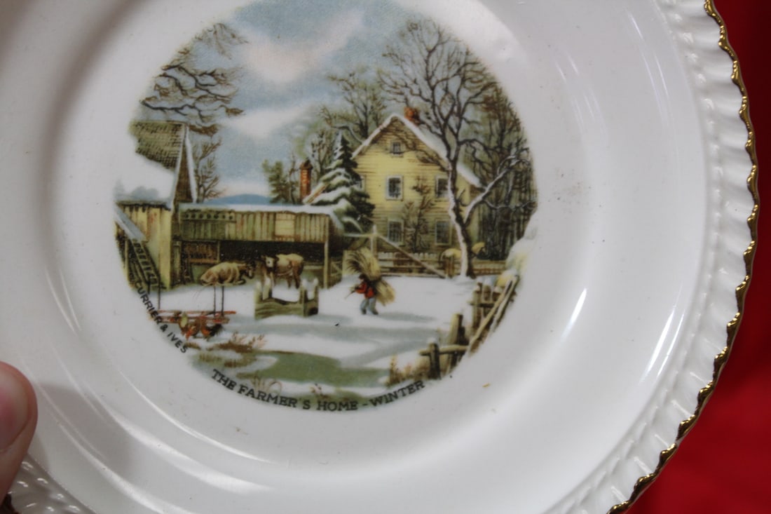 A Set of 4 Currie And Ives Bread Plate - 3