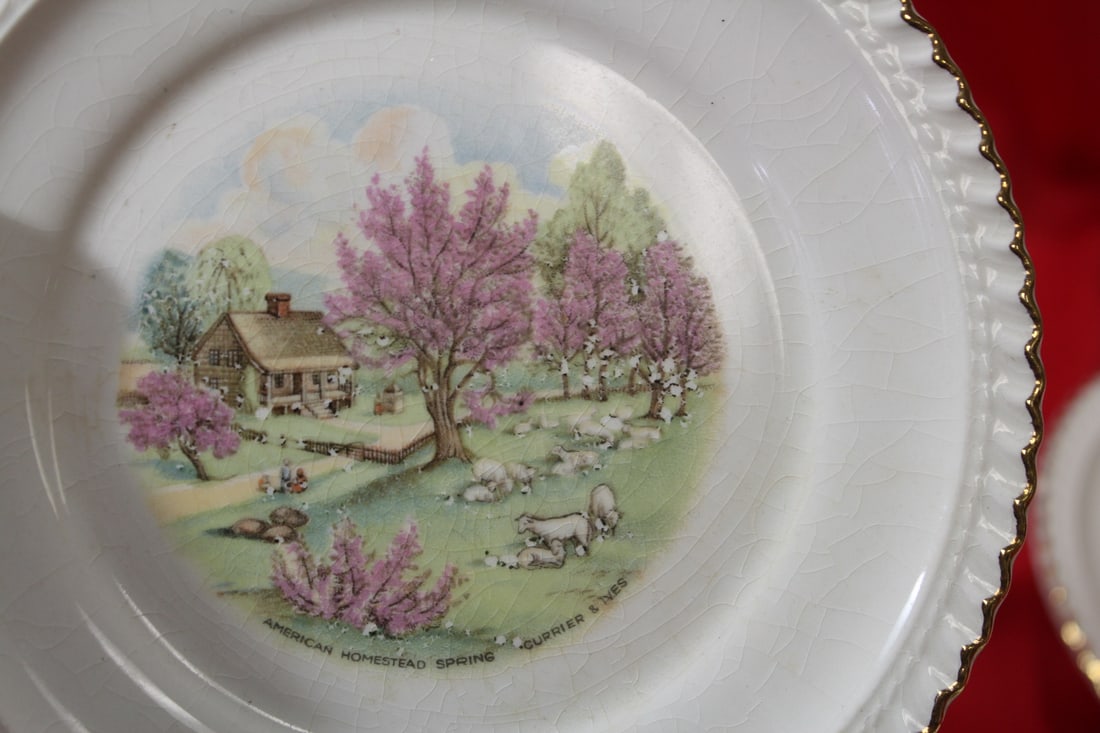 A Set of 4 Currie And Ives Bread Plate - 5