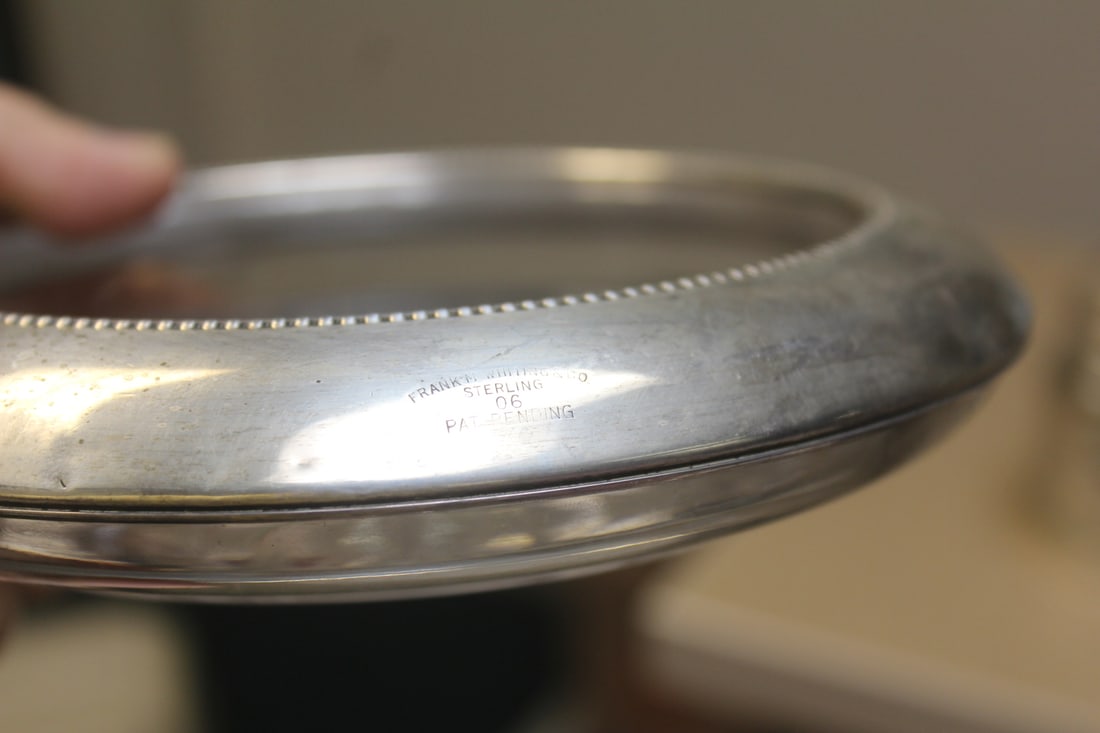 Sterling rim press glass bowl or coaster - 4