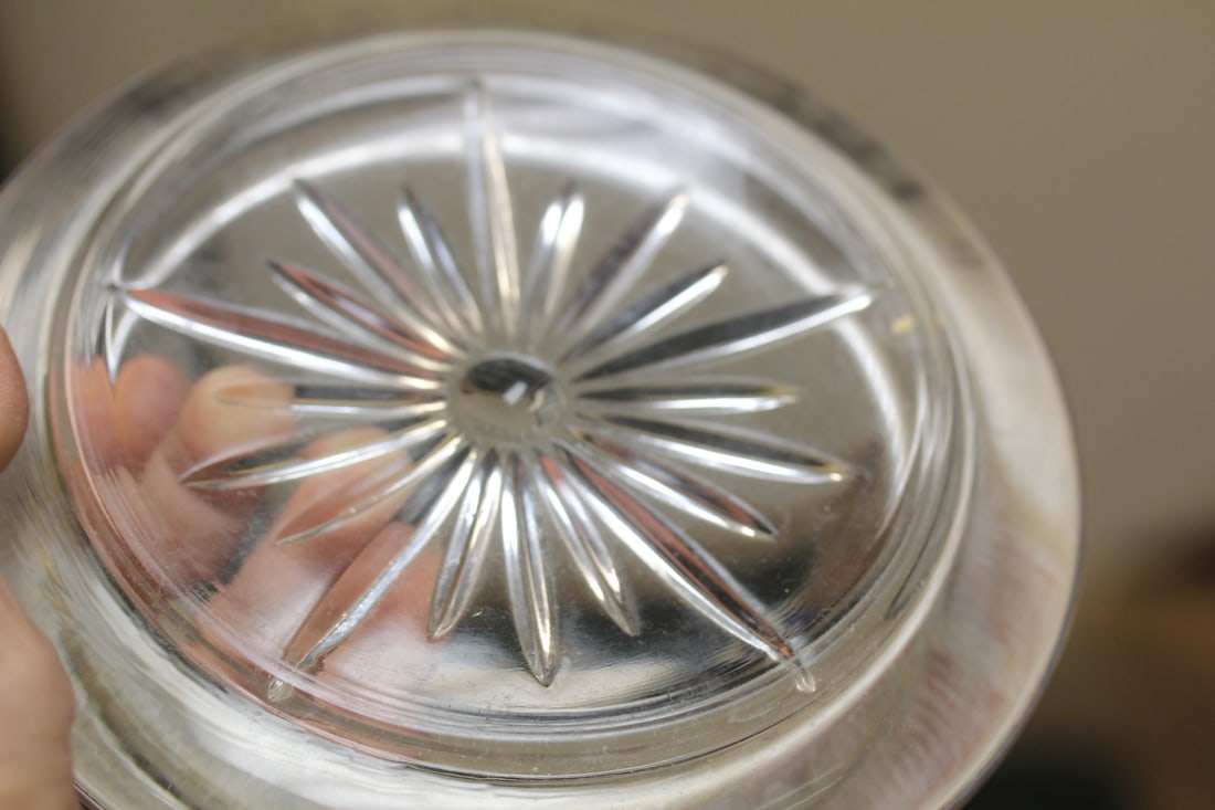 Sterling rim press glass bowl or coaster - 6