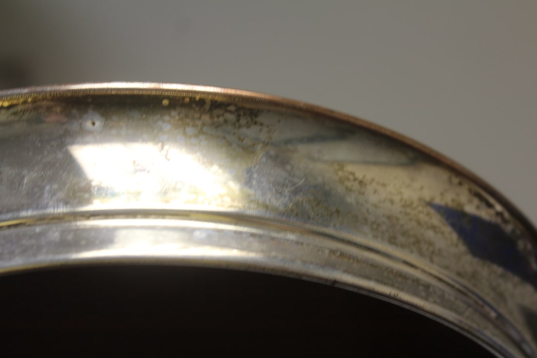 Silverplate and wood serving tray - 5