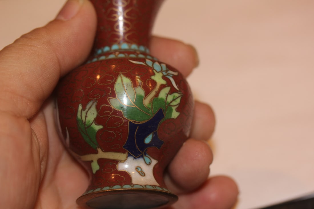 Antique Chinese Cloisonne Small Vase - 6