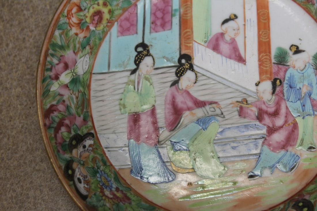 Antique ChineseRose Medallion Plate - 3