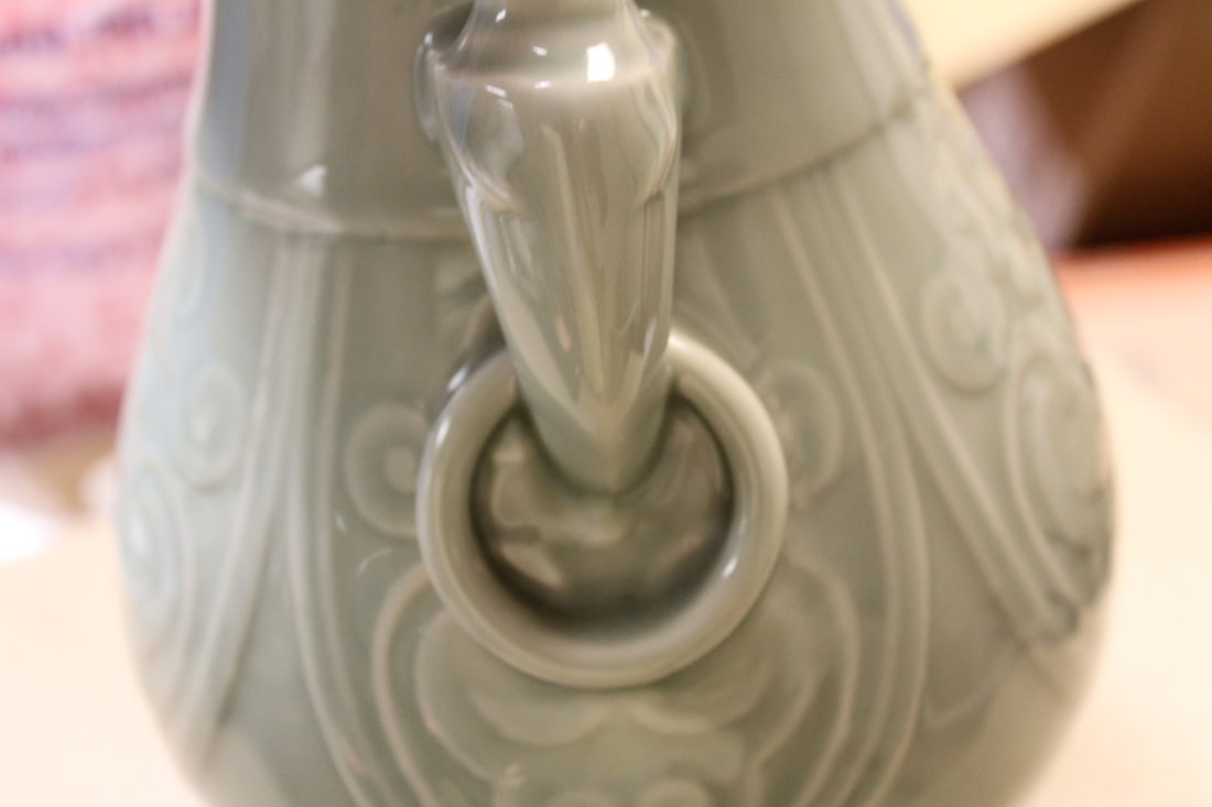 Chinese Celadon Elephant Vase - 4