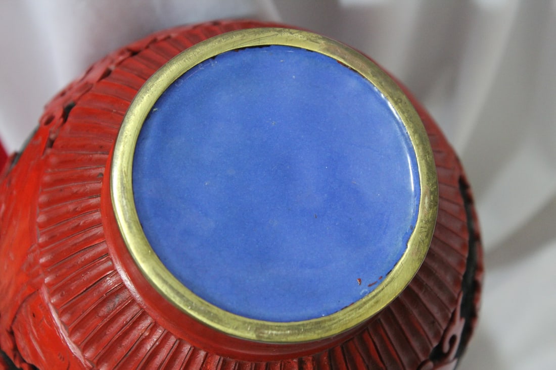 A Chinese Cinnabar on Cloisonne Ginger Jar - 8