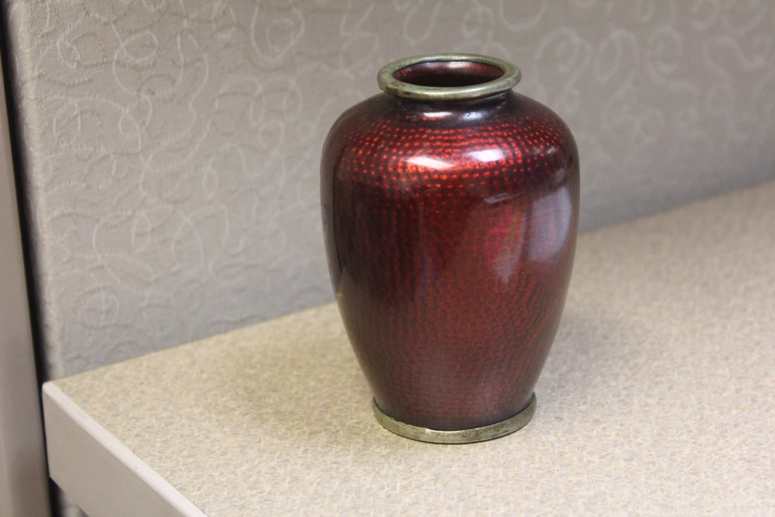 Small enamel or cloisonne Japanese rose - 2