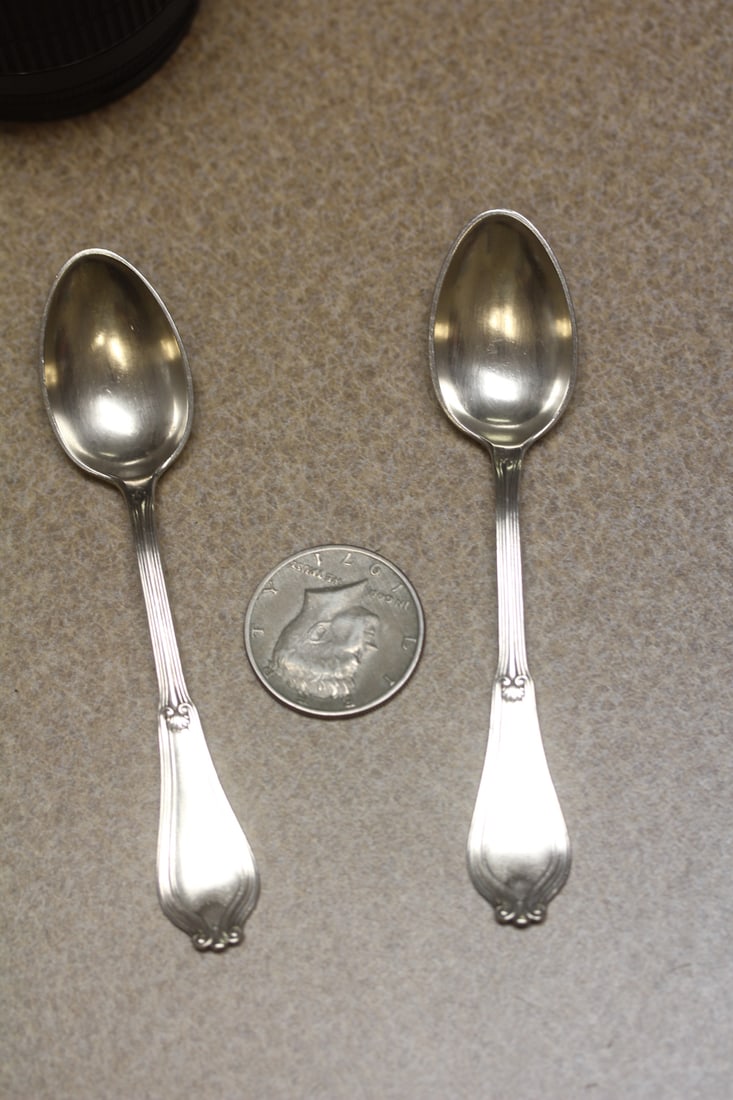 Pair or Set of 2 Sterling Spoons - 6