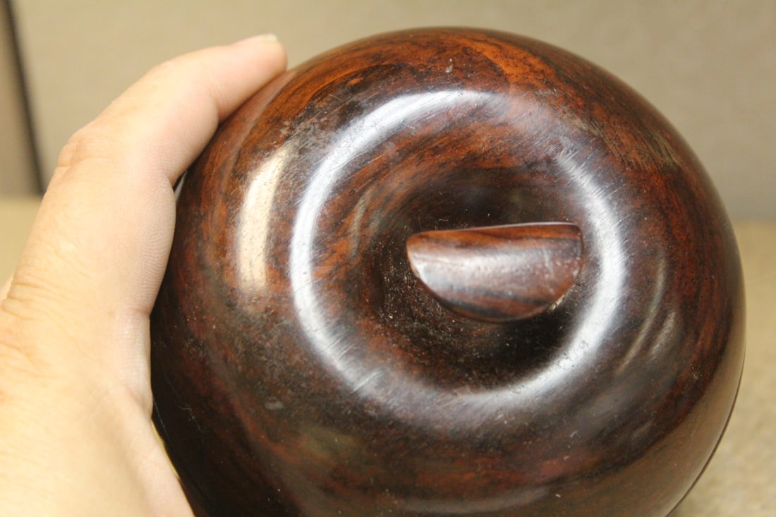 Exotic Wood Carved Apple Box - 7