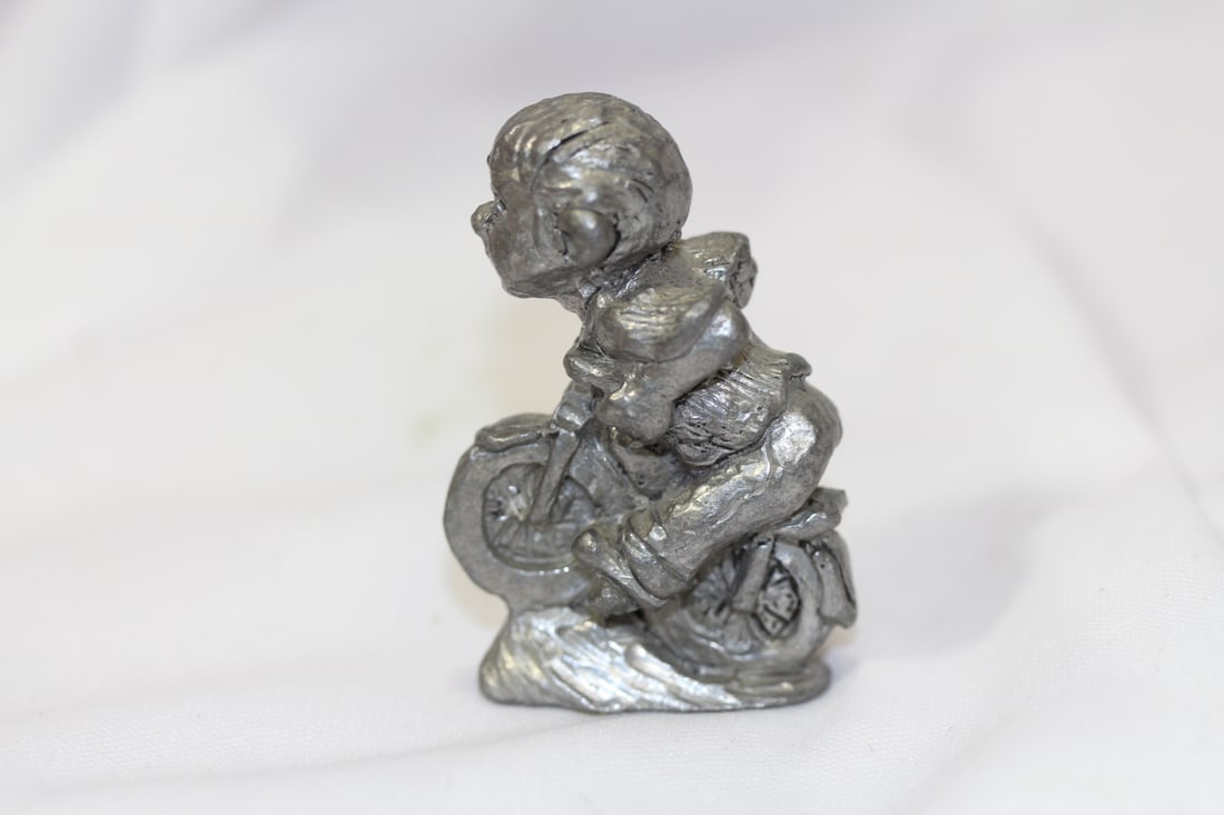 A Miniature Pewter Biker - 2