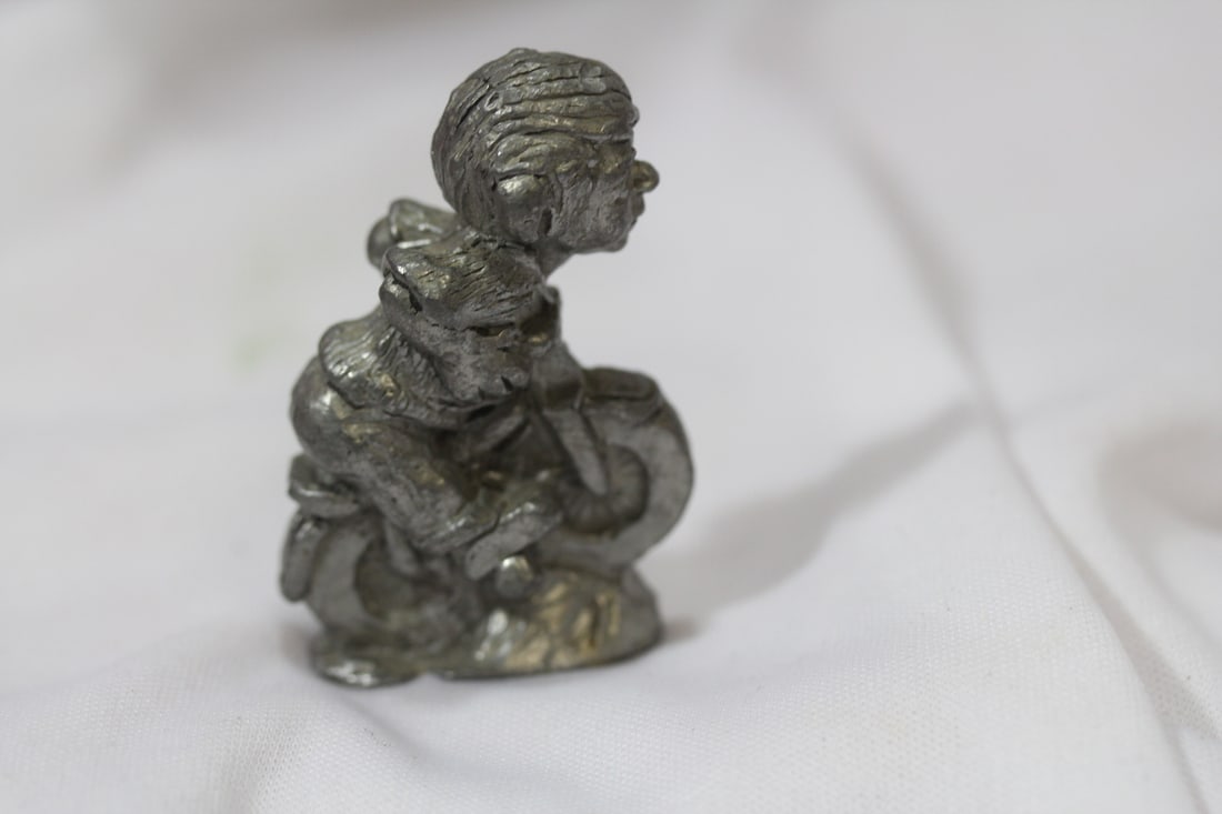 A Miniature Pewter Biker - 4