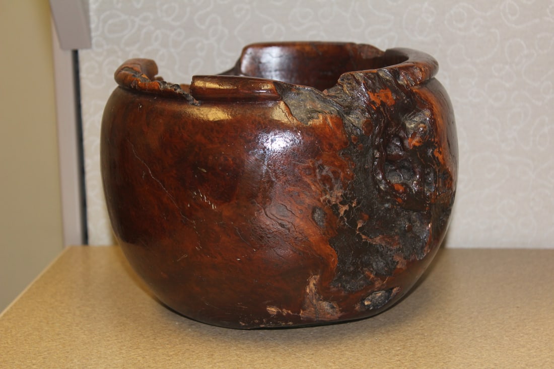 Vintage Exotic Wood Planter - 2