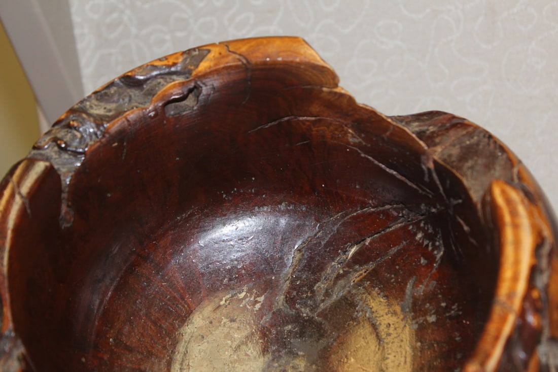 Vintage Exotic Wood Planter - 4