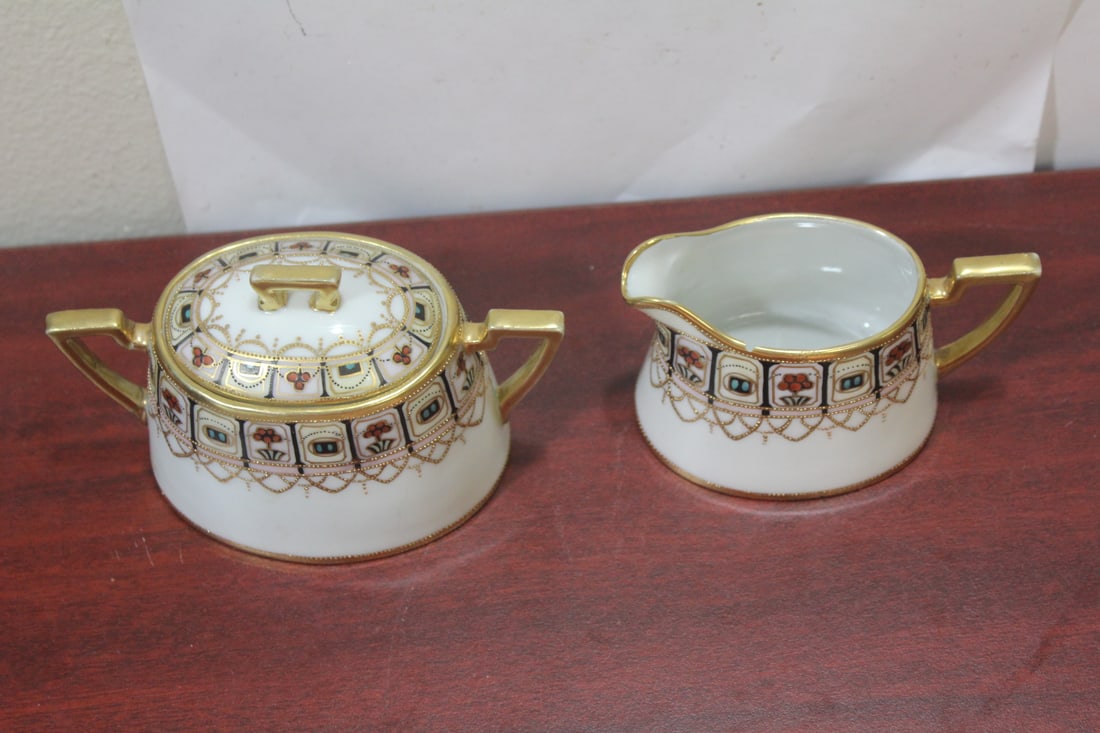 An Antique Nippon Creamer and Sugar Container - 2