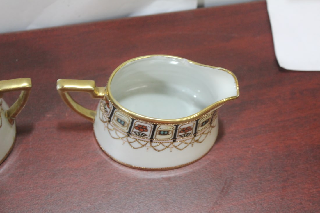 An Antique Nippon Creamer and Sugar Container - 4