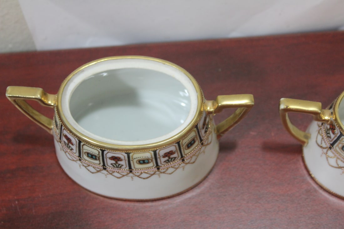 An Antique Nippon Creamer and Sugar Container - 5