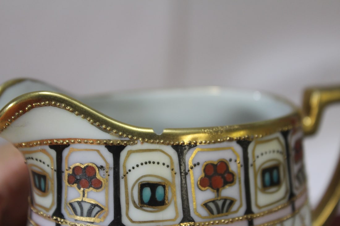 An Antique Nippon Creamer and Sugar Container - 7