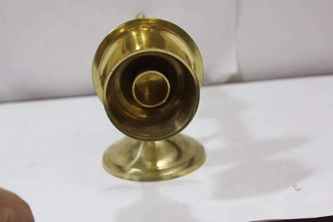 A Single Wall Mount Brass Candle Holder - 2