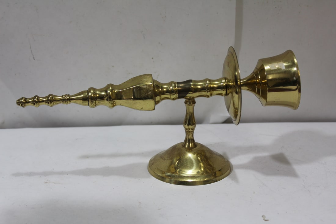 A Single Wall Mount Brass Candle Holder - 3