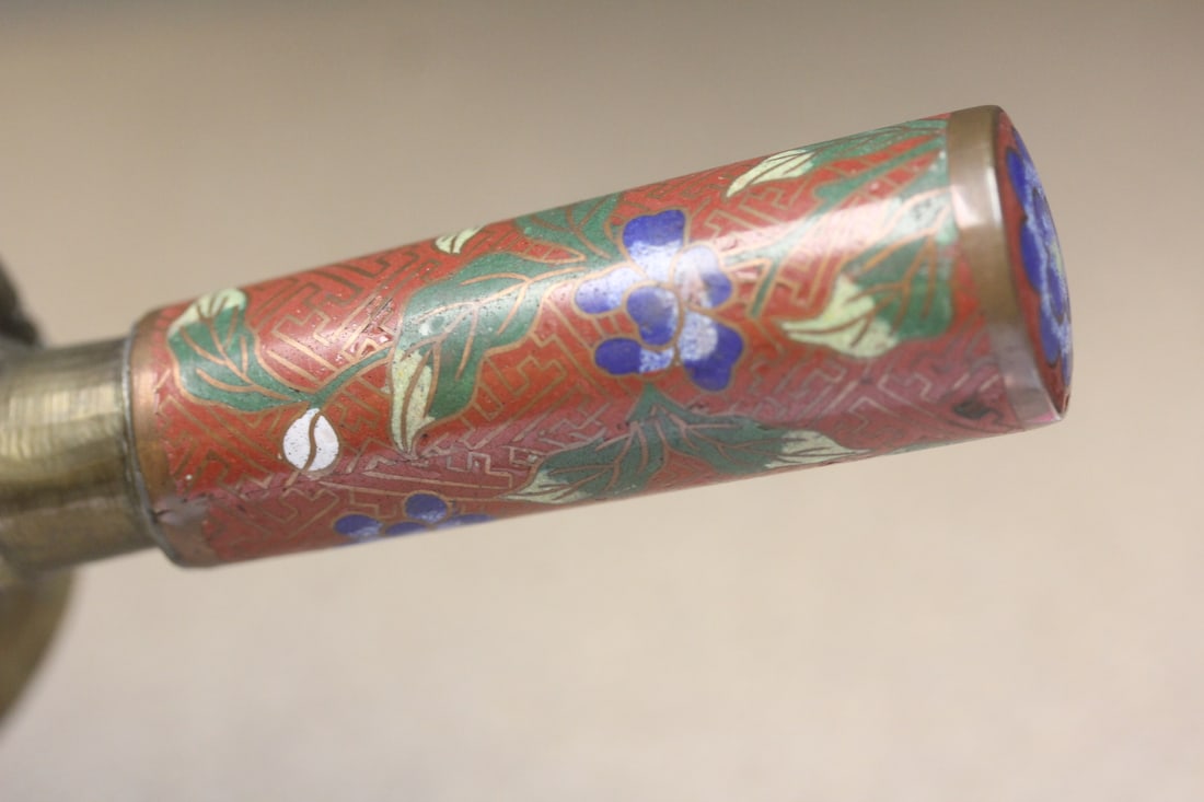 Antique Chinese Cloisonne Handle Silk Iron - 6