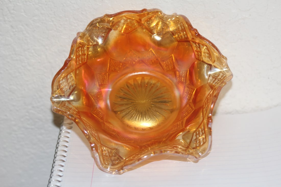 Foliated Carnival Glass Bowl - 2