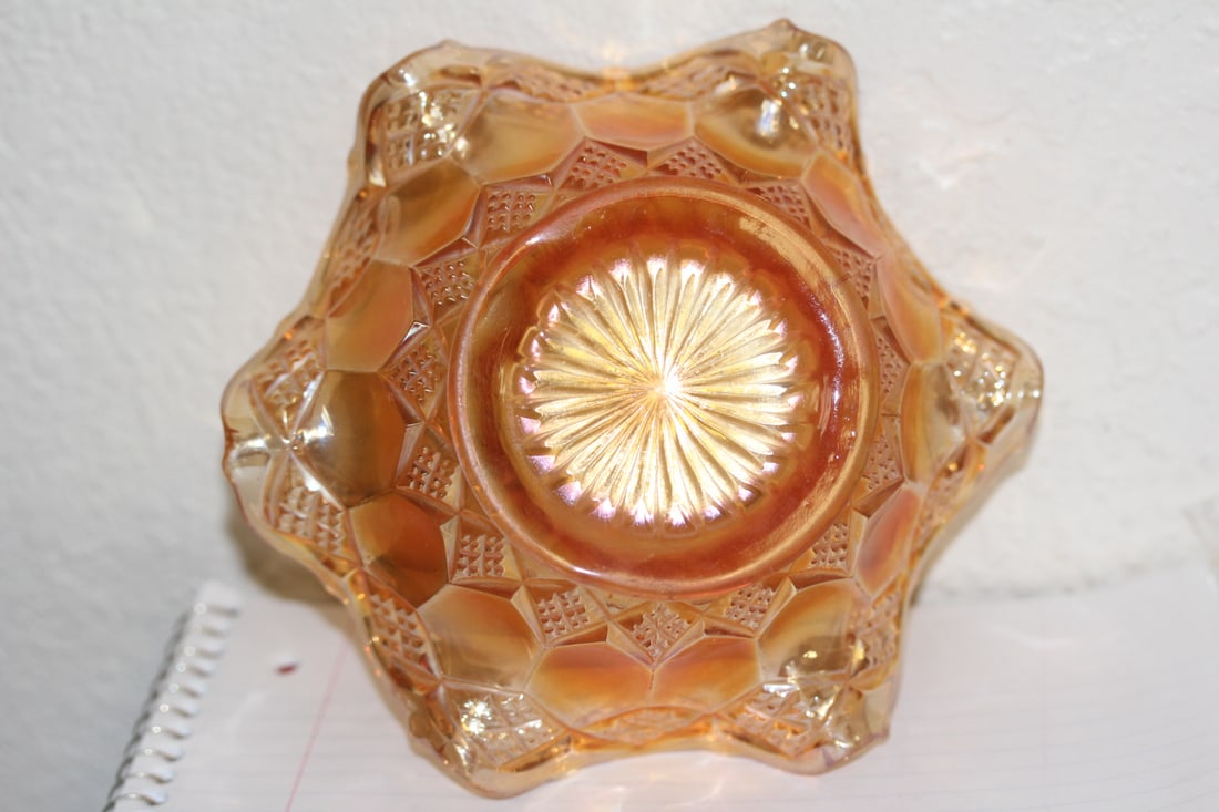 Foliated Carnival Glass Bowl - 3