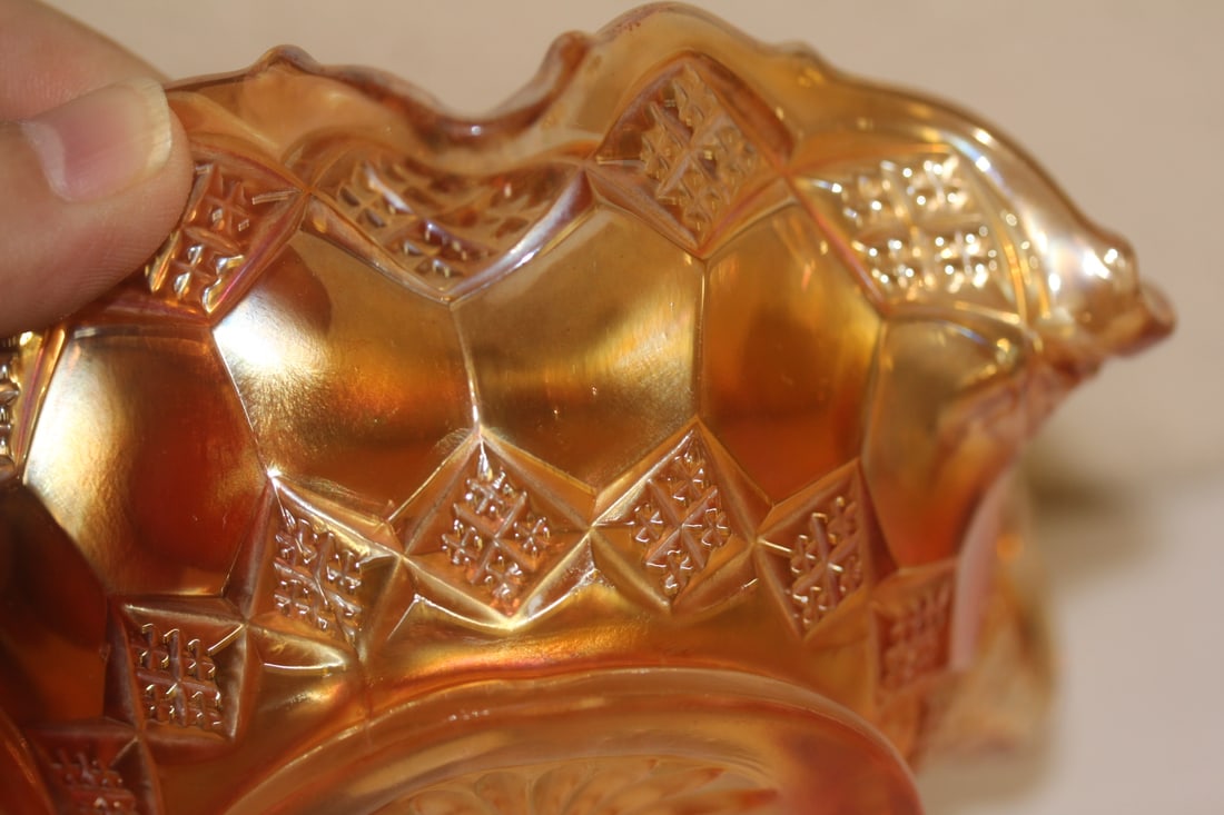 Foliated Carnival Glass Bowl - 4