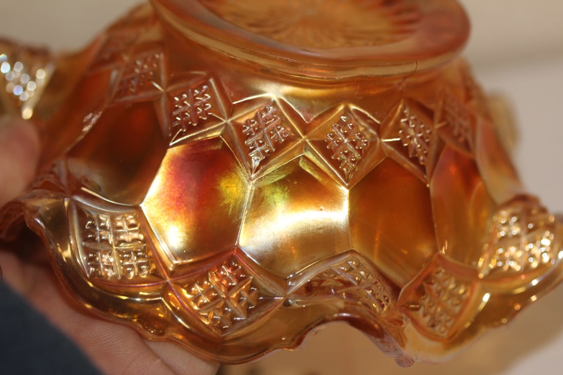 Foliated Carnival Glass Bowl - 5
