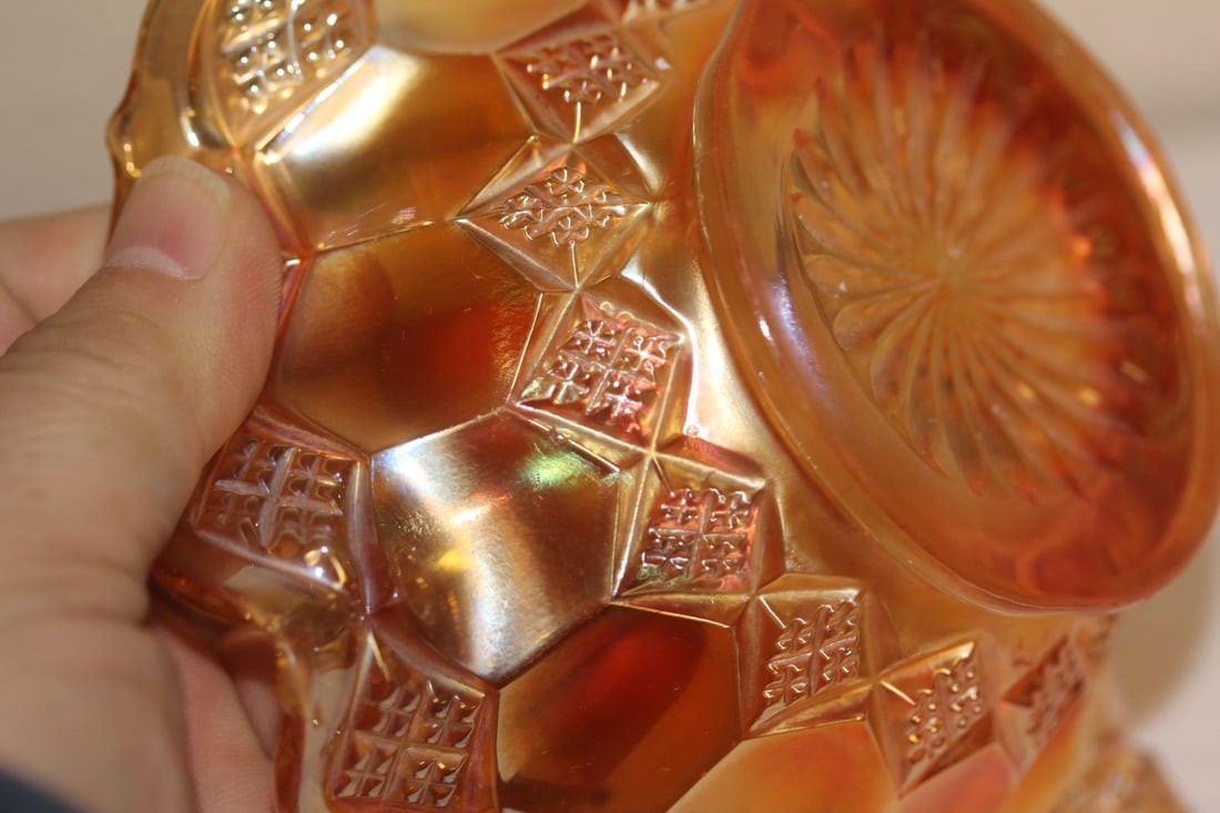 Foliated Carnival Glass Bowl - 6