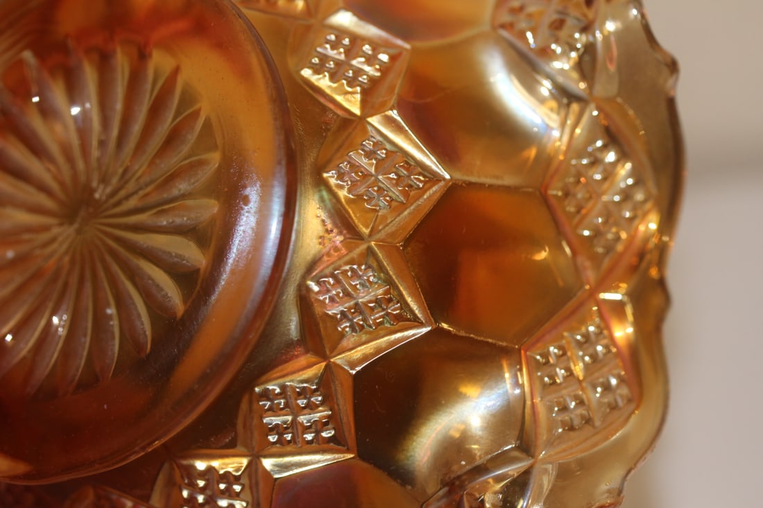 Foliated Carnival Glass Bowl - 7