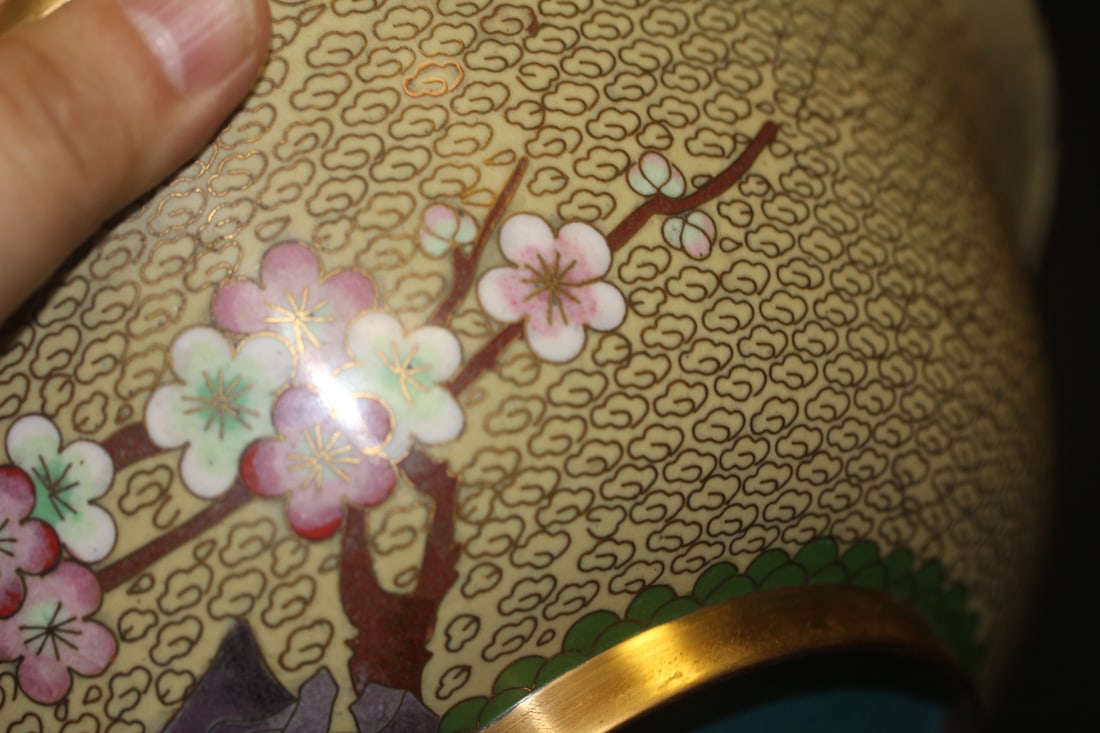 Chinese Cloisonne Bowl on Stand - 5