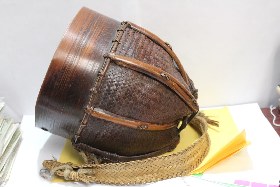 An Antique/Vintage Chinese Bamboo Rice Holder - 2